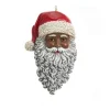 4" African American Santa Face Ornament