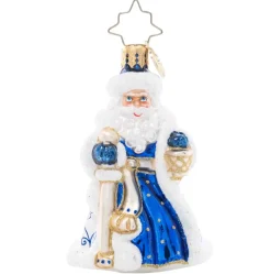 2023 Cheerful Chinoiserie Santa Glass Gem Ornament