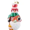 2023 Christmas Joy Snowman Glass Ornament