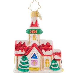 2023 Enchanting Country Chapel Glass Gem Ornament