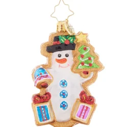 2023 Gingerbread Snowman Glass Gem Ornament