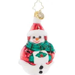 2023 Holly Jolly Snowman Glass Gem Ornament