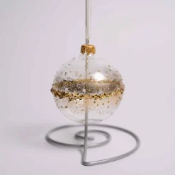 3 Inch Clear Glass Glitter Ball