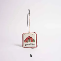4 Inch Farm Enamel Ornament