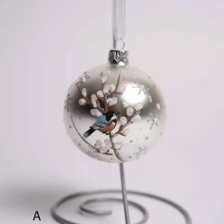 3 Inch Glass Bird On Branch Ball