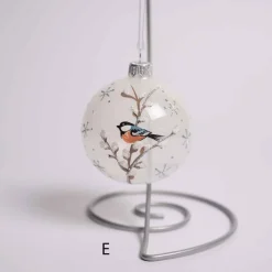 3 Inch Glass Bird On Branch Ball