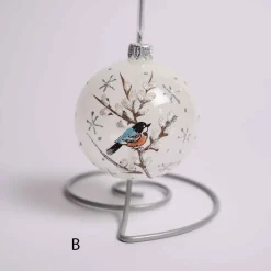 3 Inch Glass Bird On Branch Ball