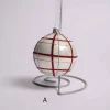 3 Inch Glass Red White Checkered Ball