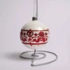 3 Inch Glass Red White Folklore Ball