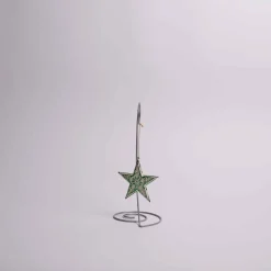 4 Inch Green Distressed Carved Star