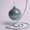 3 Inch Light Blue Glass Striped Ball
