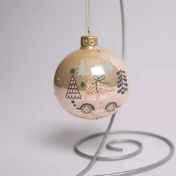 3 Inch Pearl Glass Ball With Car