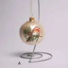 3 Inch Pearl Glass Ball With Bird