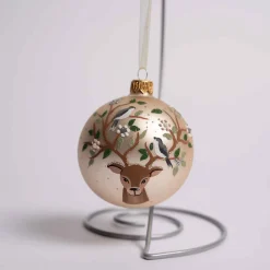 3 Inch Pearl Glass Deer Ball
