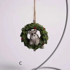 3 Inch Pet In Wreath Ornament