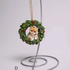 3 Inch Pet In Wreath Ornament
