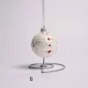 3 Inch Red Or White Glass Ball With Flower