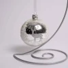 3 Inch Silver Glass Ball With Deer And Trees