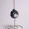 3 Inch Silver Or Blue Glass Ball With Snowman