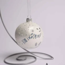 3 Inch White Glass Ball With Penguin Or Polar Bear