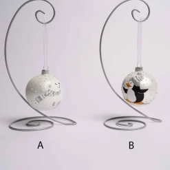 3 Inch White Glass Ball With Penguin Or Polar Bear