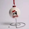 3 Inch White Glass Ball With Cat