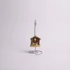 3.5" Kneeling Santa In Manger Ornament