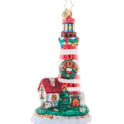 2023 Light My Way Lighthouse Glass Ornament