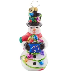 2023 Light The Night Snowman Glass Ornament