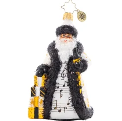 2023 Musical Merriment Santa Glass Ornament
