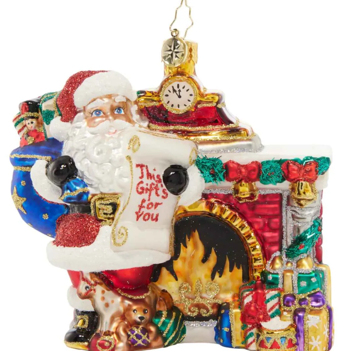 2023 Nice List Santa Glass Ornament