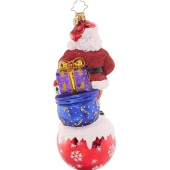 2023 On Top Of It Santa Glass Ornament