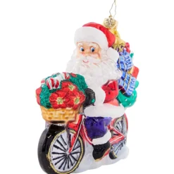 2023 Santa Ride Around Town Glass Ornament