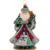 2023 Santa Snowy Scene Glass Ornament