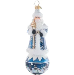 2023 Snowy Serenity Santa Glass Ornament