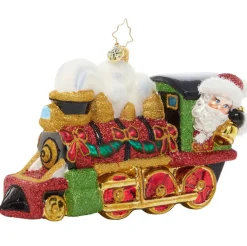 2023 Steaming Toward Christmas Glass Ornament