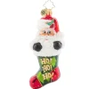 2023 Stocking Stuffed Santa Glass Ornament
