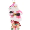 2023 Think Pink Santa Glass Ornament
