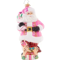 2023 Think Pink Santa Glass Ornament