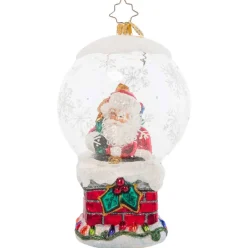 2023 Up On The Housetop Glass Ornament