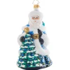 2023 Winter Hues Santa Glass Ornament