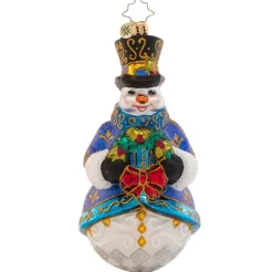 2023 Winters Frost Snowman Glass Ornament