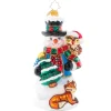 2023 Woodland Friends Snowman Glass Ornament