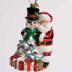A Frosty Duo Glass Ornament