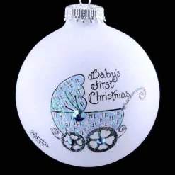 Baby Buggy Boy Ball Ornament