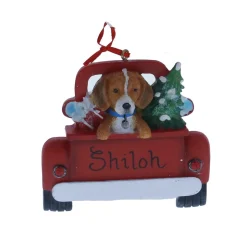 Beagle In Back Of Truck Ornament