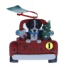 Bernese Mountain Dog In Back Of Truck Ornament