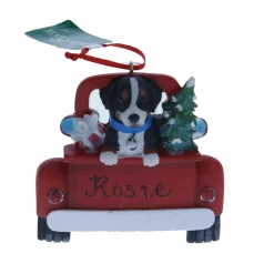 Bernese Mountain Dog In Back Of Truck Ornament