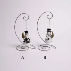 Black And Silver Snowman Ornaments
