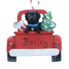 Black Lab In Back Of Truck Ornament